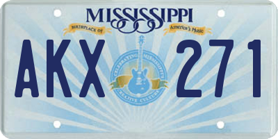MS license plate AKX271