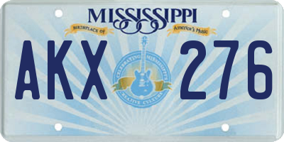 MS license plate AKX276