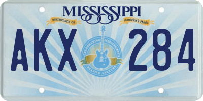 MS license plate AKX284