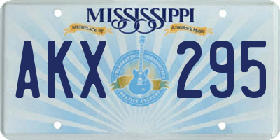 MS license plate AKX295