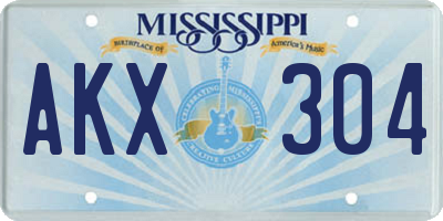 MS license plate AKX304