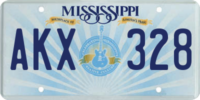MS license plate AKX328
