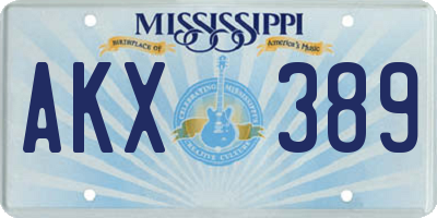 MS license plate AKX389