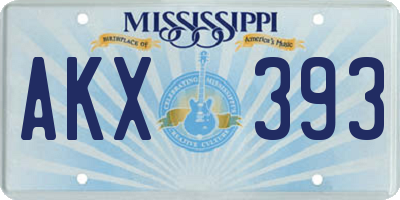 MS license plate AKX393