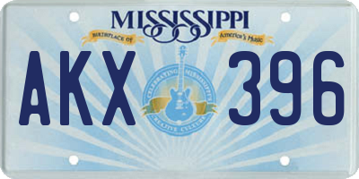 MS license plate AKX396