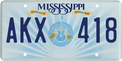MS license plate AKX418