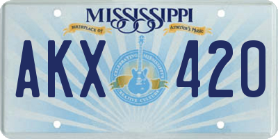 MS license plate AKX420