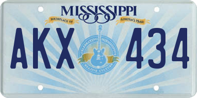 MS license plate AKX434