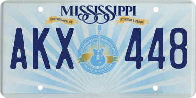 MS license plate AKX448