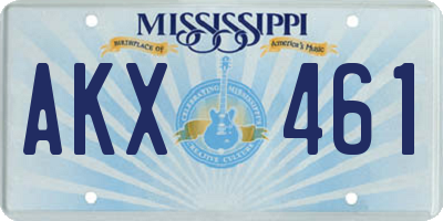 MS license plate AKX461