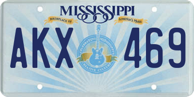 MS license plate AKX469