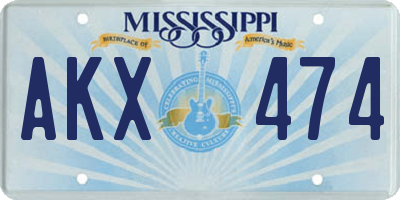MS license plate AKX474