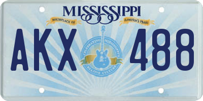 MS license plate AKX488