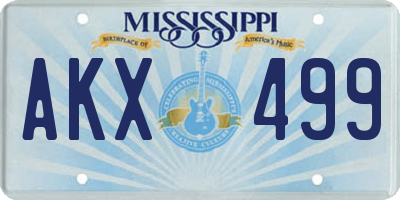 MS license plate AKX499