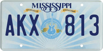 MS license plate AKX813