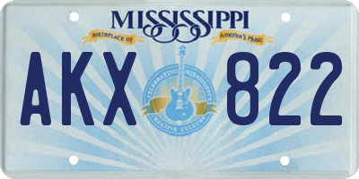 MS license plate AKX822