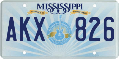 MS license plate AKX826