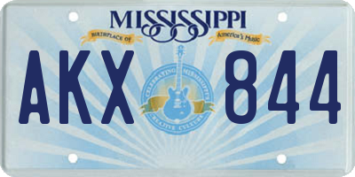 MS license plate AKX844