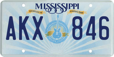 MS license plate AKX846
