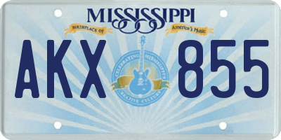 MS license plate AKX855
