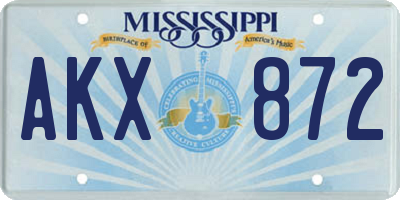 MS license plate AKX872