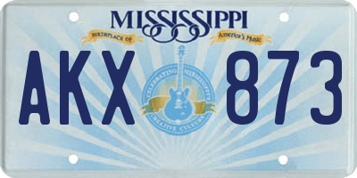 MS license plate AKX873