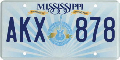 MS license plate AKX878