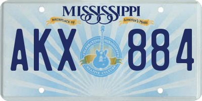 MS license plate AKX884