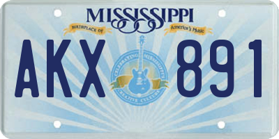 MS license plate AKX891