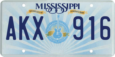 MS license plate AKX916