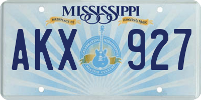 MS license plate AKX927