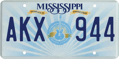 MS license plate AKX944