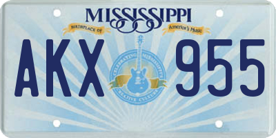 MS license plate AKX955