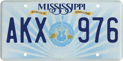 MS license plate AKX976