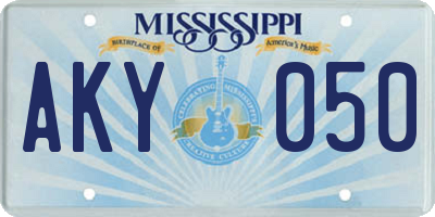 MS license plate AKY050