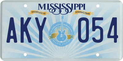 MS license plate AKY054