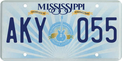 MS license plate AKY055