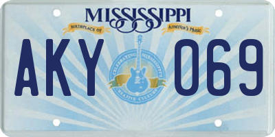 MS license plate AKY069