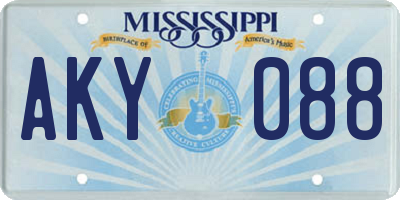 MS license plate AKY088