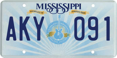 MS license plate AKY091