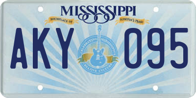 MS license plate AKY095