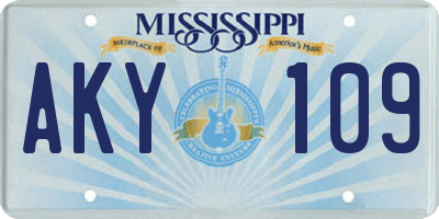 MS license plate AKY109
