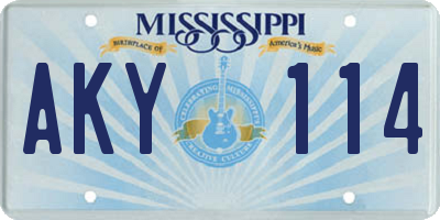 MS license plate AKY114