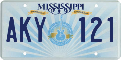 MS license plate AKY121