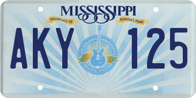 MS license plate AKY125