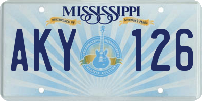 MS license plate AKY126