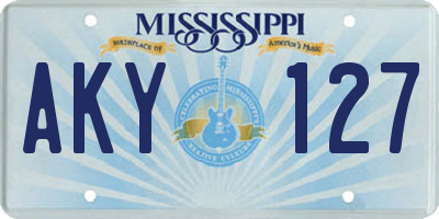 MS license plate AKY127