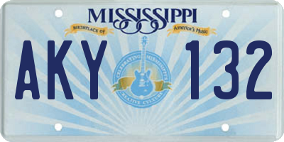 MS license plate AKY132