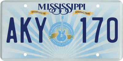 MS license plate AKY170