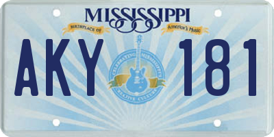 MS license plate AKY181